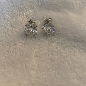 Moissanite Stud Earrings, 4 Carats - 8mm Never Worn!